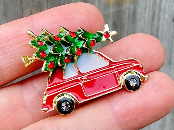 Christmas Brooch Christmas Pin Holiday Brooch Pin Christmas Truck Brooch