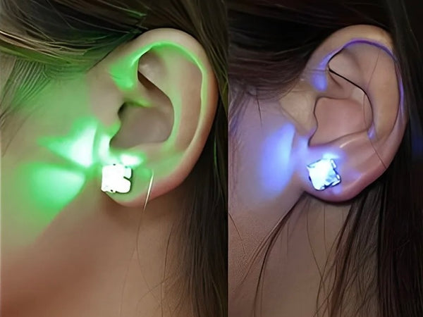 LED Light Up Earrings, LED Studs Earrings Party Blinking Earrings Flashing Color Changing