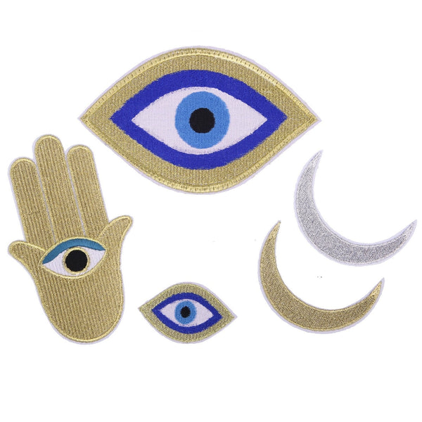 Evil Eye Iron on Patch Hamsa Hand Patch Evil Eye Patch Embroidered Patch