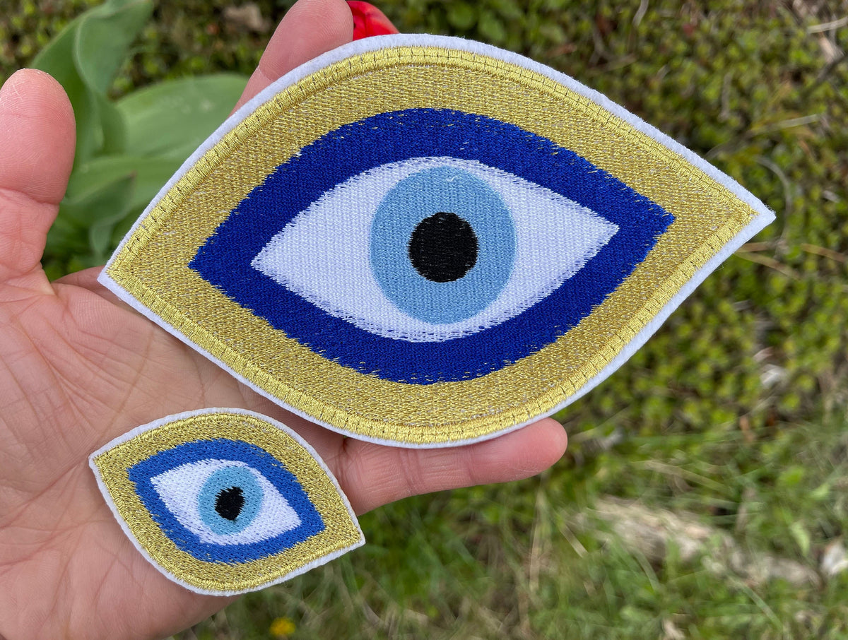 Hand of Evil Eye Patch for Adults - Embroidery Patch Decorative Sequin Iron on Patches Iron on or Sew on Patches Large Patches for Jackets - Sequin
