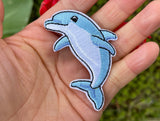 Dolphin iron on patch Dolphin patch Dolphin badge embroidered
