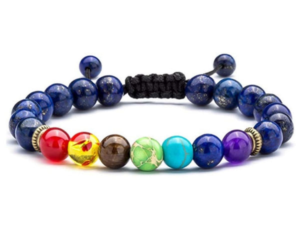 Lazurites beads bracelet for Men/Women adjustable length Stone Beads Chakra Bracelet Clearance