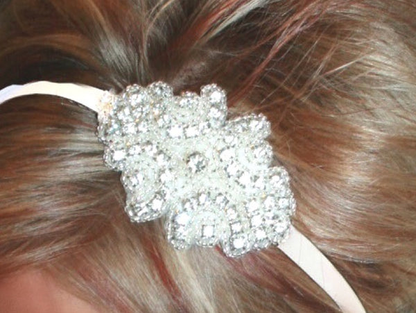 Wedding hairband bridal hairband flower hairband wedding headband Rhinestone hairband CLEARANCE