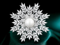 Snowflake Brooch Snowflake Pin Christmas Brooch Christmas Pin Zircon Snowflake Brooch Holiday Brooch Holiday Pin Snowflake Jewelry Pendant