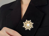 Snowflake Brooch Snowflake Pin Christmas Brooch Christmas Pin Zircon Snowflake Brooch Holiday Brooch Holiday Pin Snowflake Jewelry Pendant