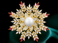 Snowflake Brooch Snowflake Pin Christmas Brooch Christmas Pin Zircon Snowflake Brooch Holiday Brooch Holiday Pin Snowflake Jewelry Pendant