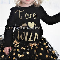 Black with gold polka dots tutu and headband