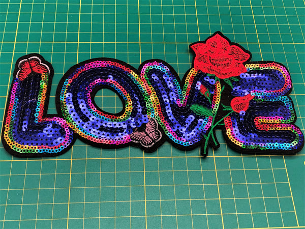 RAINBOW LOVE Sequin Patch