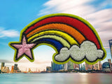 Rainbow patch rainbow Iron on Applique rainbow flower patch rainbow embroidery patch rainbow star iron on patch