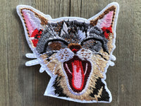 Kitten iron on patch cat iron on patch kitten patch cat patch yawning kitten patch