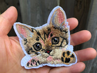Kitten iron on patch cat iron on patch kitten patch cat patch yawning kitten patch