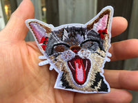 Kitten iron on patch cat iron on patch kitten patch cat patch yawning kitten patch