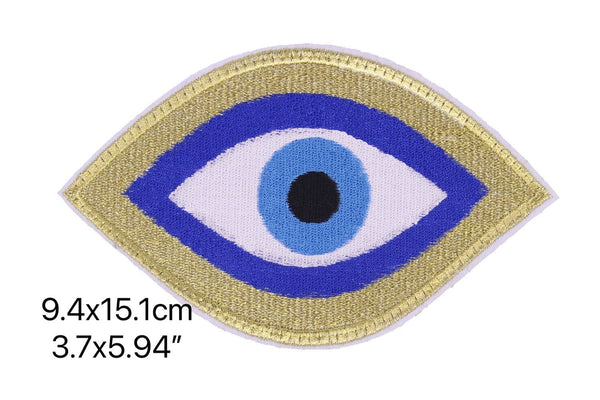 Blue Eye, Eyeball, Evil Eye Hamsa Iron-On/Sew-On Embroidered Patch