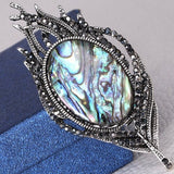 Abalone Feather brooch Feather pin Abalone Peacock Feather Brooch Natural Corlorful Abalone Feather Pin Peacock Feather Pendant