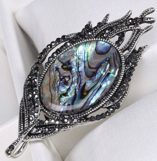 Abalone Feather brooch Feather pin Abalone Peacock Feather Brooch Natural Corlorful Abalone Feather Pin Peacock Feather Pendant