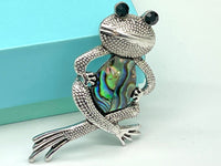 Abalone Frog Brooch Frog Pin Frog pendant Frog Jewelry Natural Corlorful Abalone Frog Brooch