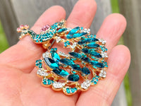 Peacock brooch peacock pin mother's day gift gift for her blue peacock brooch