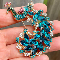 Peacock brooch peacock pin mother's day gift gift for her blue peacock brooch
