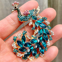 Peacock brooch peacock pin mother's day gift gift for her blue peacock brooch