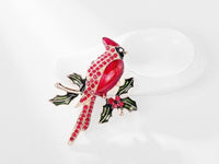 Christmas brooch christmas pin Cardinal brooch Christmas Cardinal pin