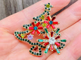 Christmas Tree Brooch Christmas Brooch Holiday Brooch Christmas Tree Pendant