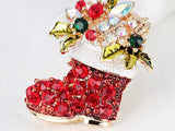 Christmas Brooch Christmas Pin Christmas Stocking brooch Christmas Sock PIn Hoiliday pin