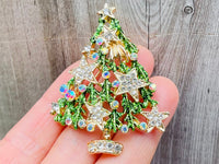 Christmas tree brooch Christmas brooch christmas tree pin holiday brooch holiday pin Star Christmas tree brooch Christmas pendant
