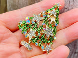 Christmas tree brooch Christmas brooch christmas tree pin holiday brooch holiday pin Star Christmas tree brooch Christmas pendant