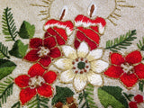 Christmas Tablecloth Hand Embroidered Christmas Table Topper Christmas Decor Linen Holiday Tablecloth Christmas gift