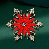 Snowflake brooch snowflake pin Christmas brooch christmas pin Red green snowflake brooch holiday brooch holiday pin snowflake jewelry