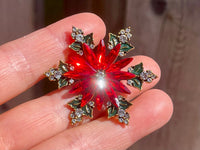 Snowflake brooch snowflake pin Christmas brooch christmas pin Red green snowflake brooch holiday brooch holiday pin snowflake jewelry