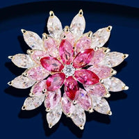 Snowflake Brooch Pink Rotatable Zircon Snowflake Brooch Christmas Snowflake pin Christmas Brooch Holiday Pin Snowflake Jewelry Christmas Pin