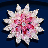 Snowflake Brooch Pink Rotatable Zircon Snowflake Brooch Christmas Snowflake pin Christmas Brooch Holiday Pin Snowflake Jewelry Christmas Pin