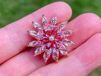 Snowflake Brooch Pink Rotatable Zircon Snowflake Brooch Christmas Snowflake pin Christmas Brooch Holiday Pin Snowflake Jewelry Christmas Pin