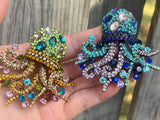 Octopus Brooch Octopus Pin Rhinestone Octopus Brooch Gift Large Size