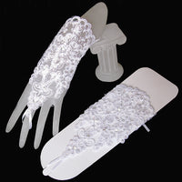 Wedding Gloves Lace Bridal Gloves Lace Rhinestone Gloves Lace Gloves Fingerless Rhinestone Bridal Gloves for Wedding Party CLEARANCE